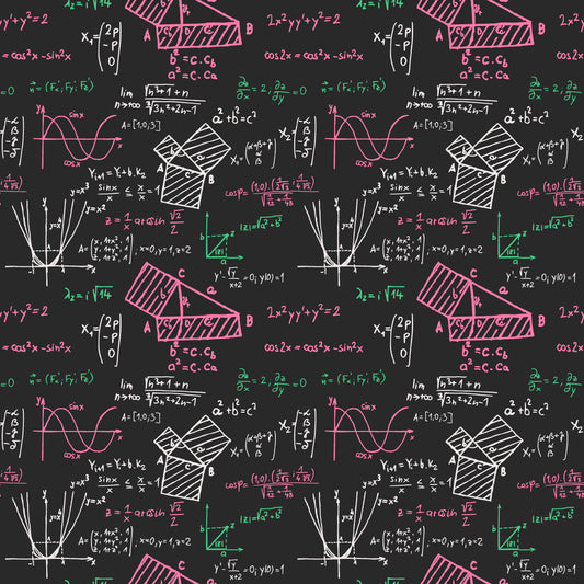 Math Equations Black 12x12 Patterned Vinyl Sheet