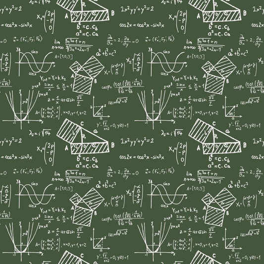 Math Equations Green 12x12 Patterned Vinyl Sheet