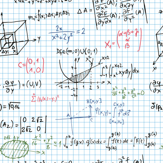 Math Equations White 12x12 Patterned Vinyl Sheet