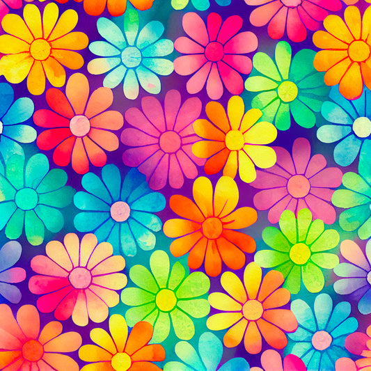 Groovy Flowers 12x12 Patterned Vinyl Sheet