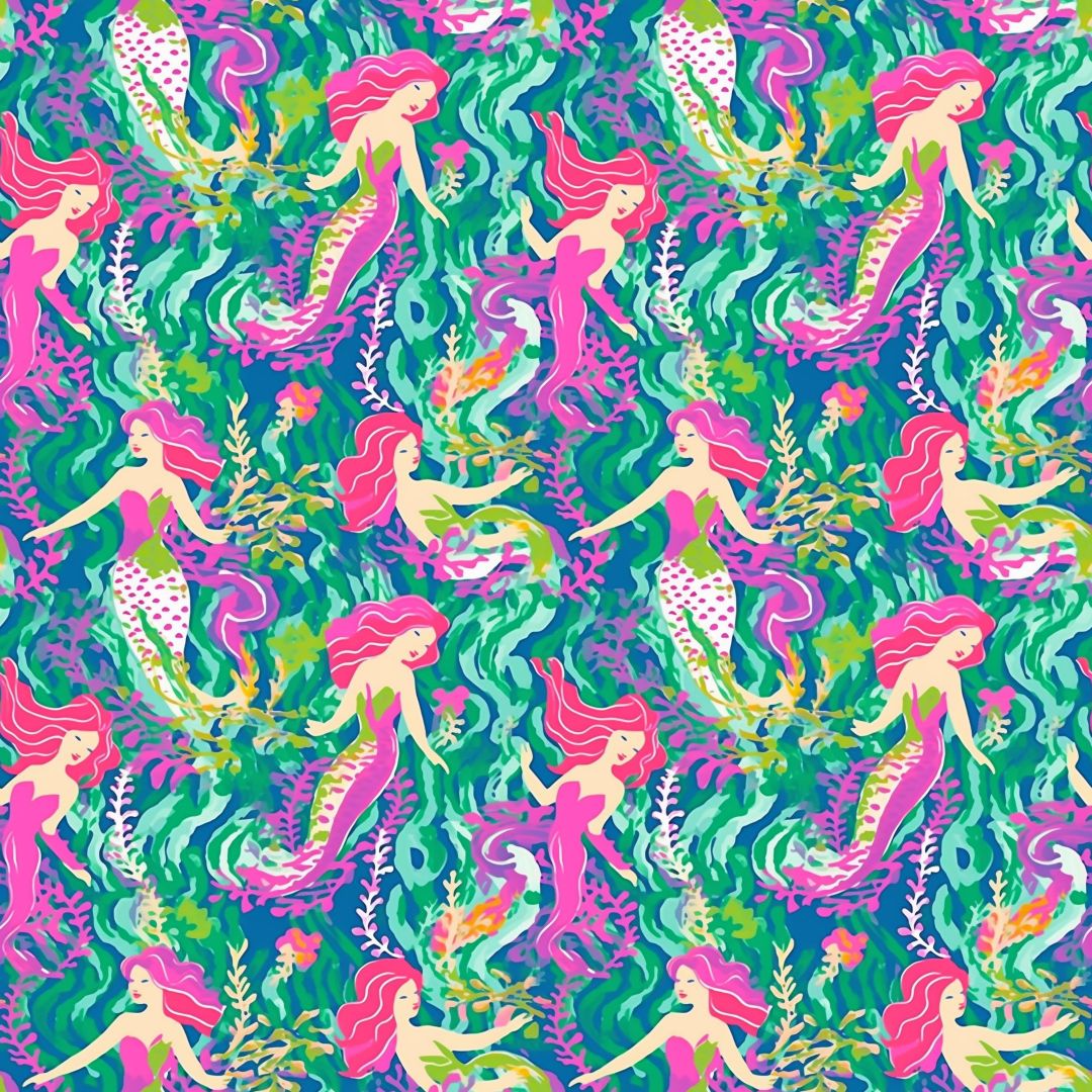 Colorful Mermaids 12x12 Patterned Vinyl Sheet