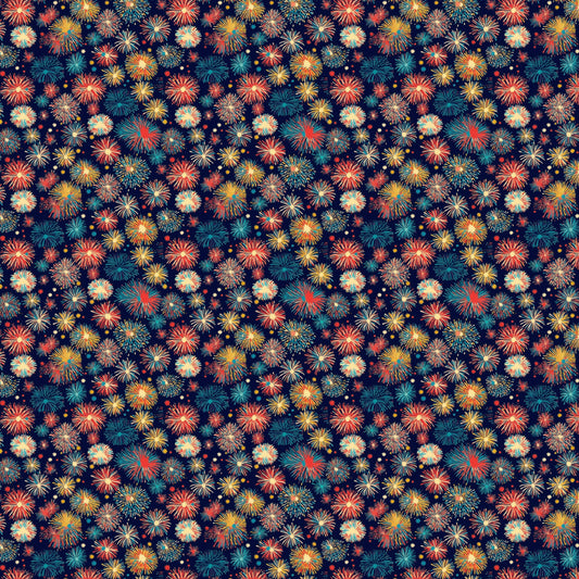 Colorful Mini Fireworks 12x12 Patterned Vinyl Sheet