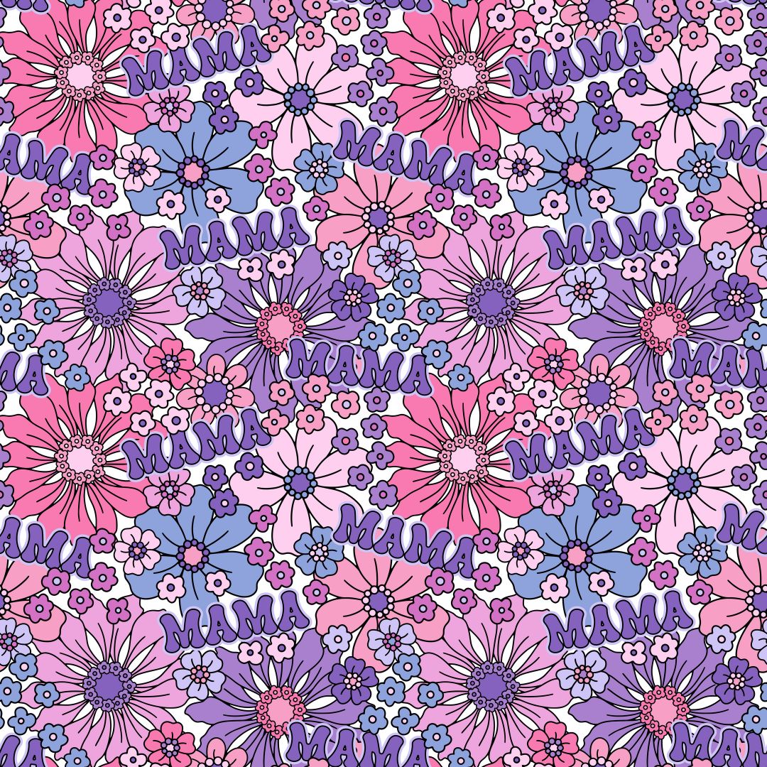 Mama Flowers 12x12 Patterned Vinyl Sheet