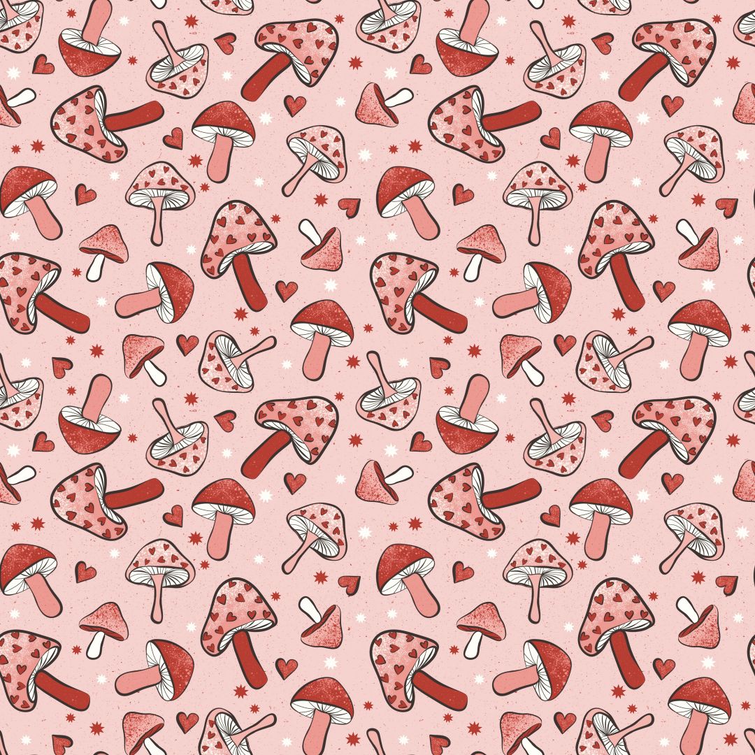 Love Mushrooms 12x12 Patterned Vinyl Sheet