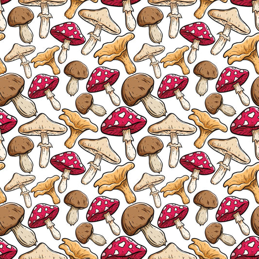 Assorted Mushrooms 12x12 Patterned Vinyl Sheet