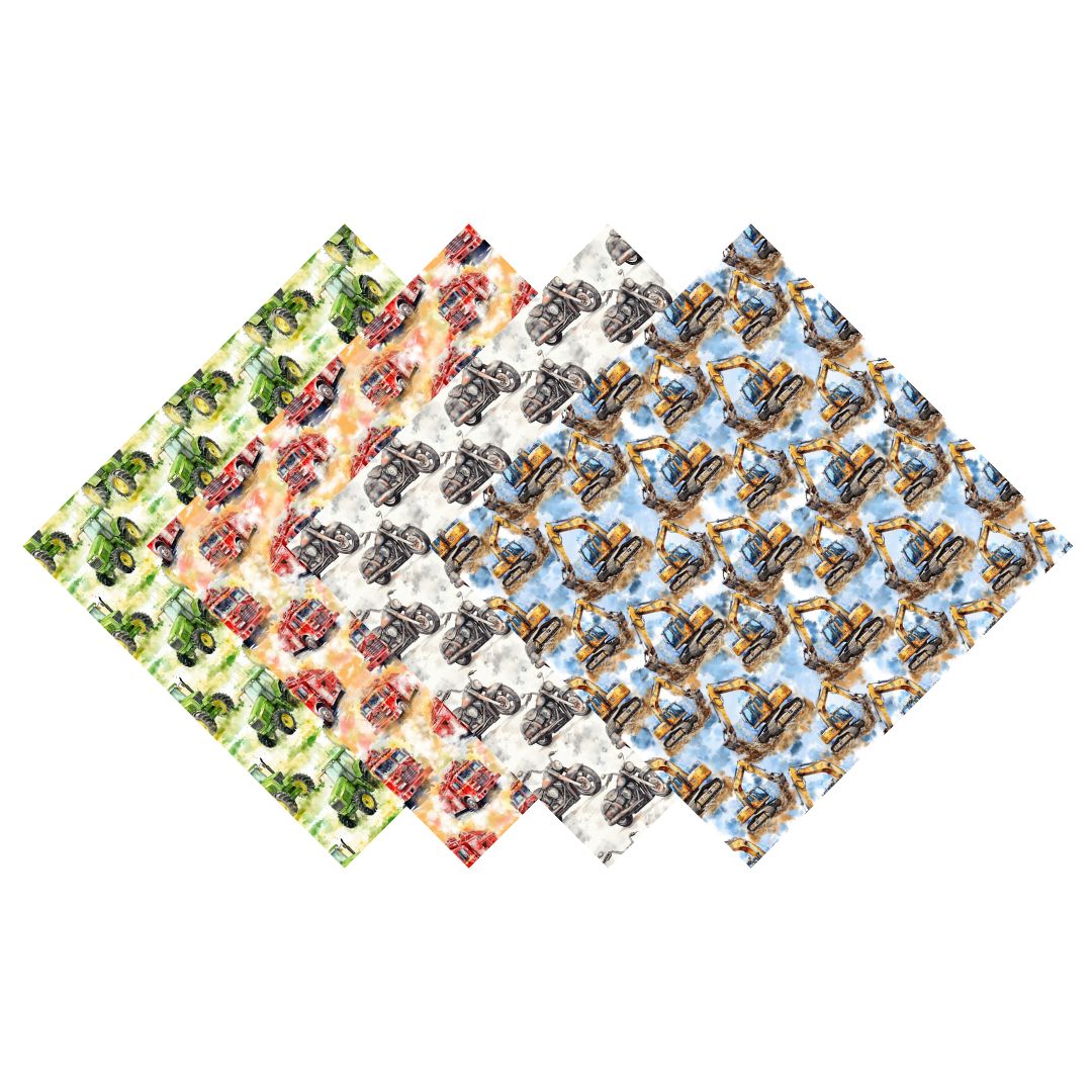 Watercolor Transportation Patterned Vinyl Pack