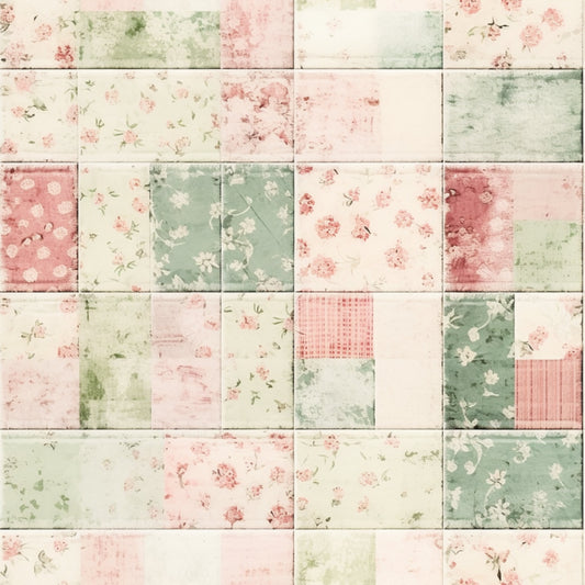 Pastel Patchwork 12x12 Patterned Vinyl Sheet