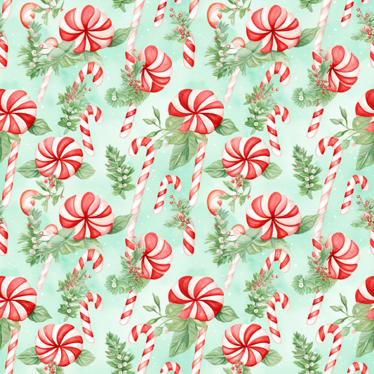 Peppermint Wheels & Sticks 12x12 Patterned Vinyl Sheet