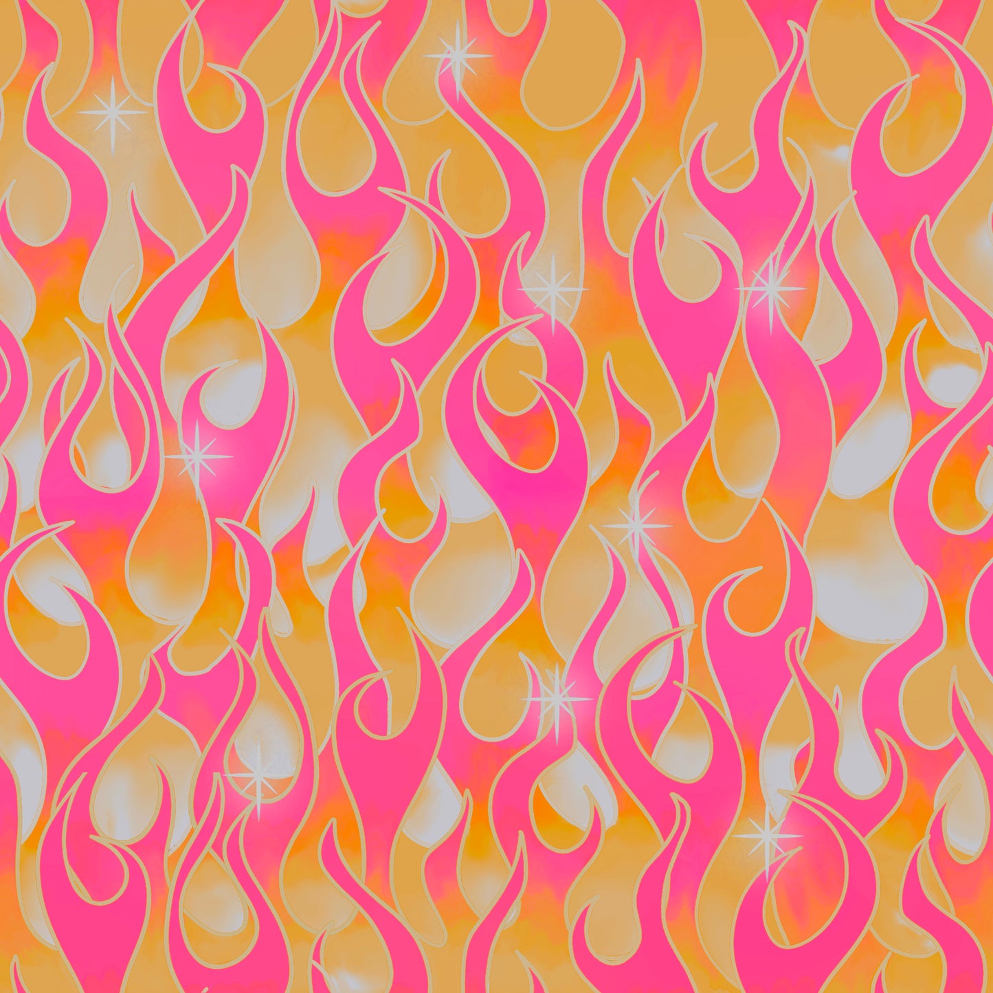 Pink & Orange Flames 12x12 Patterned Vinyl Sheet