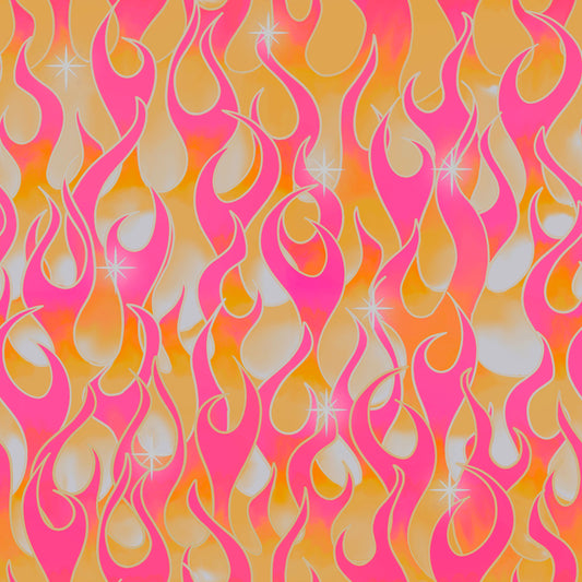 Pink & Orange Flames 12x12 Patterned Vinyl Sheet