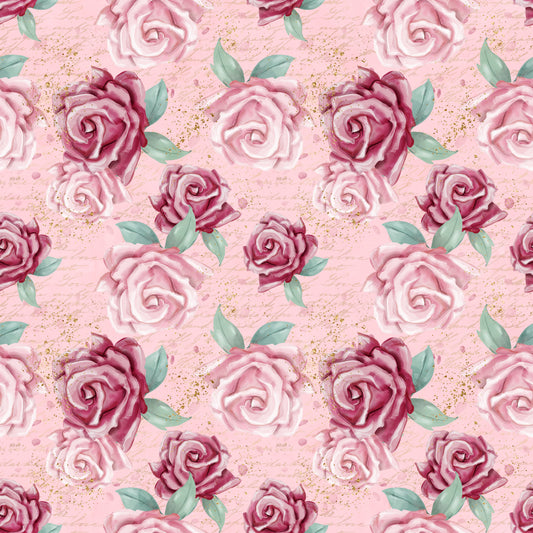 Pink & Red Roses 12x12 Patterned Vinyl Sheet