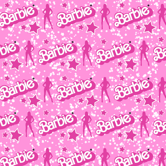Pink Barbie Stars 12x12 Patterned Vinyl Sheet