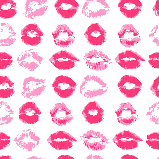 Pink Lipstick Kisses 12x12 Patterned Vinyl Sheet
