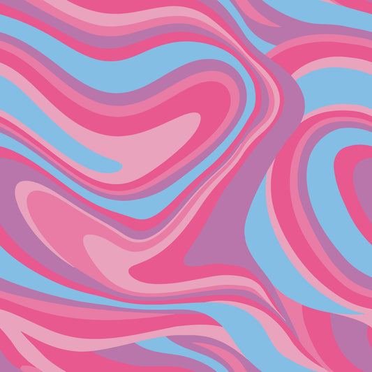 Pink & Purple Retro Swirls 12x12 Patterned Vinyl Sheet