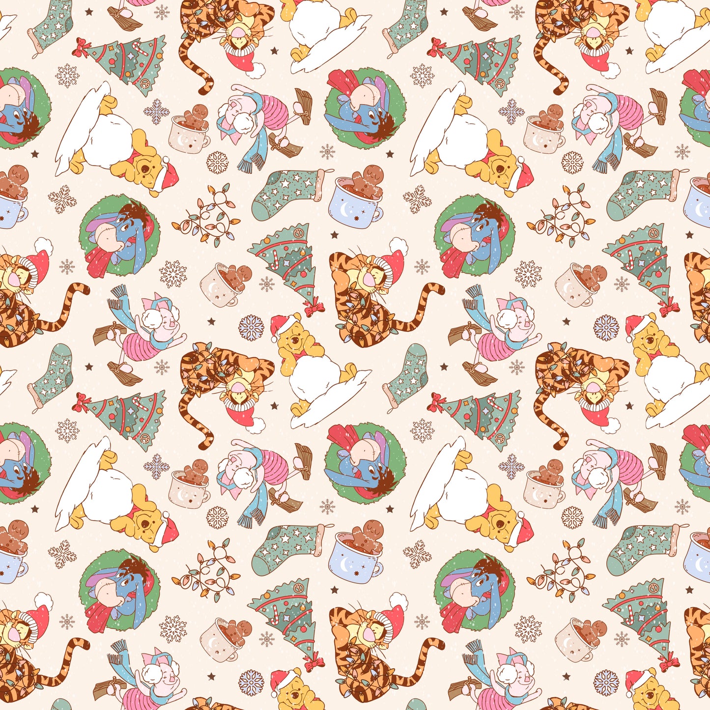 Pooh's Christmas 12x12 Patterned Vinyl Sheet