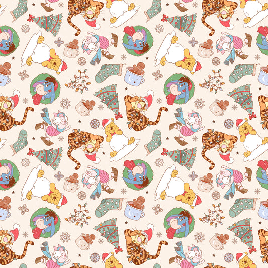 Pooh's Christmas 12x12 Patterned Vinyl Sheet