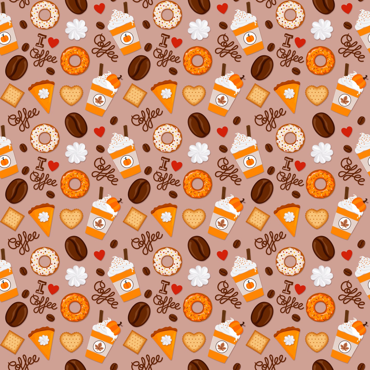 Pumpkin Spice Treats 12x12 Patterned Vinyl Sheet