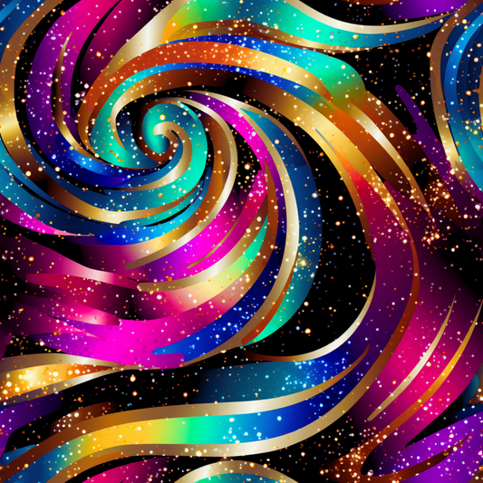 Rainbow Gold Swirls 12x12 Patterned Vinyl Sheet