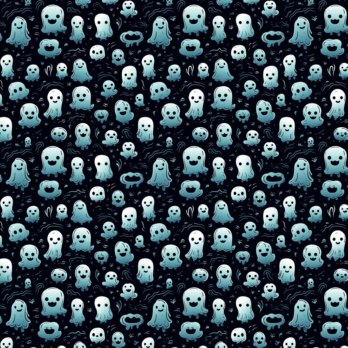 Retro Ghosts 12x12 Patterned Vinyl Sheet