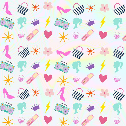 Retro Barbie 12x12 Patterned Vinyl Sheet