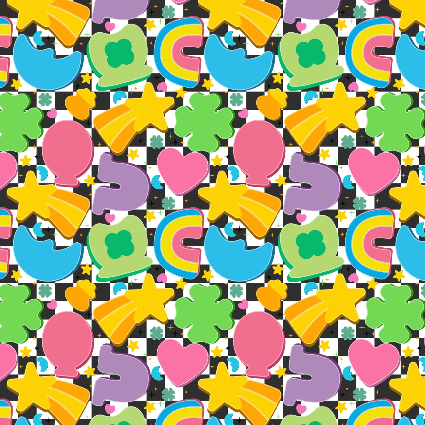 Retro Lucky Charms 12x12 Patterned Vinyl Sheet