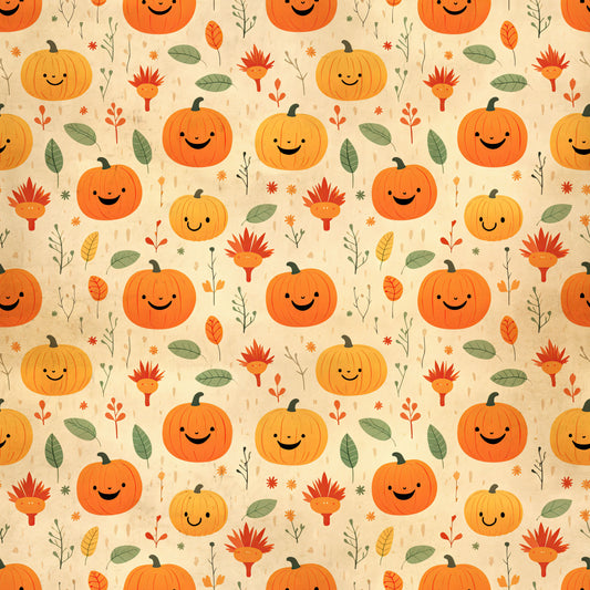 Happy Jack-O-Lanterns 12x12 Patterned Vinyl Sheet
