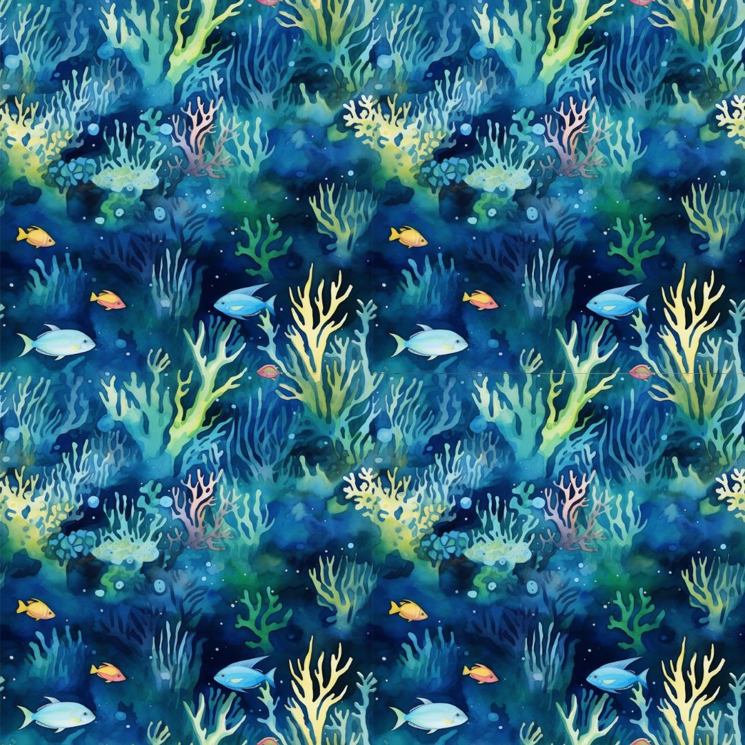 Sea Life Scene 12x12 Patterned Vinyl Sheet