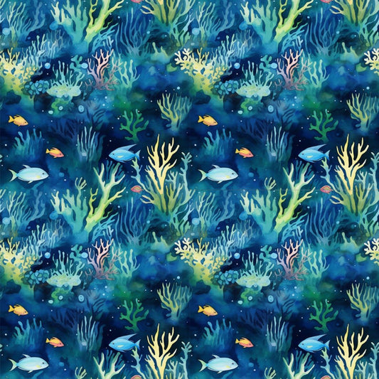 Sea Life Scene 12x12 Patterned Vinyl Sheet
