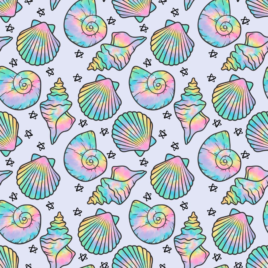 Rainbow Seashells 12x12 Patterned Vinyl Sheet