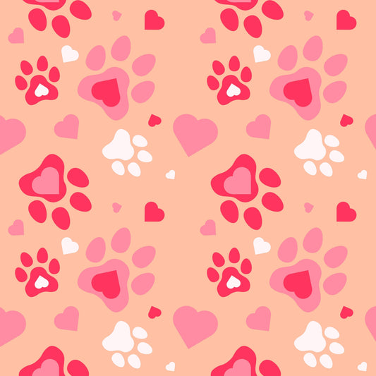 Shades of Pink Paw Prints 12x12 Patterned Vinyl Sheet