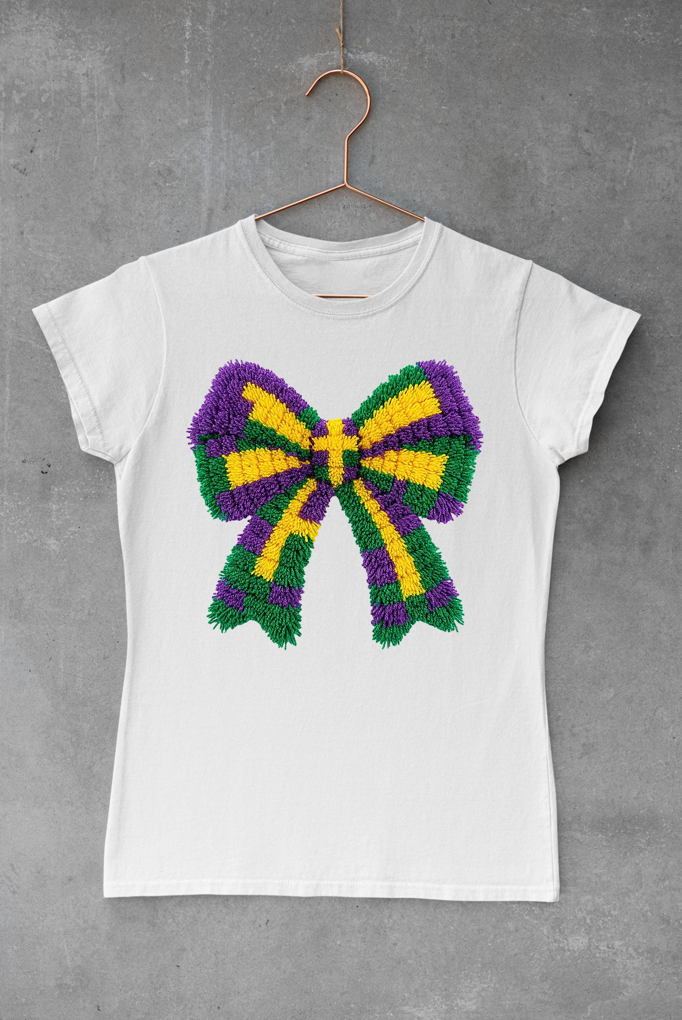 Mardi Gras Crochet Bow