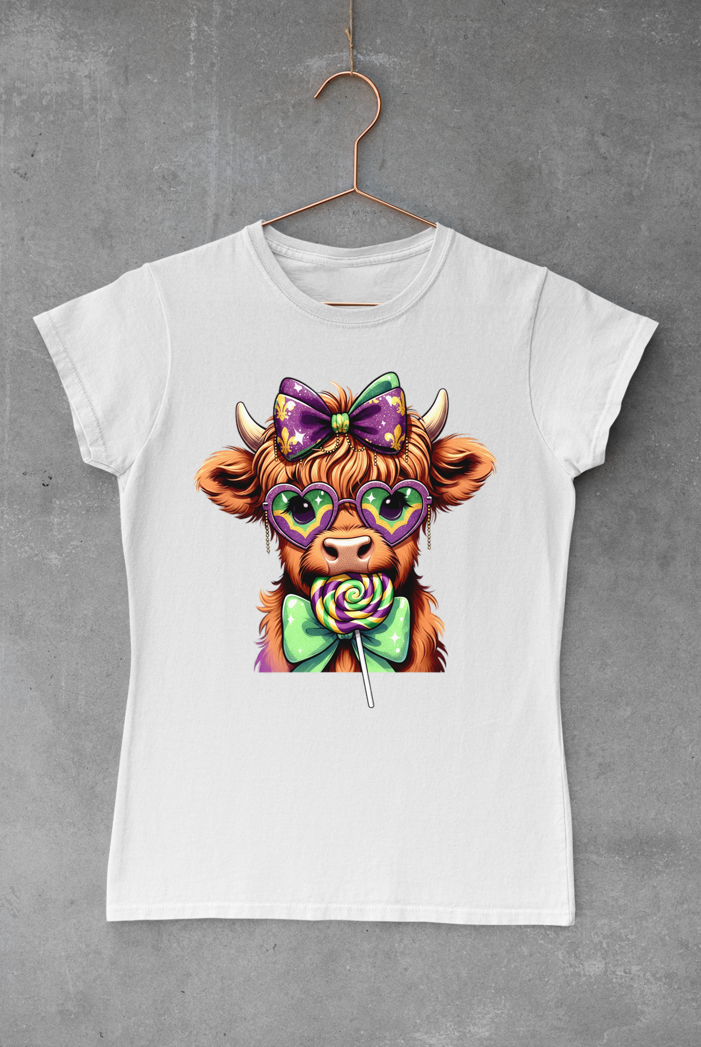 Mardi Gras Highland Cow