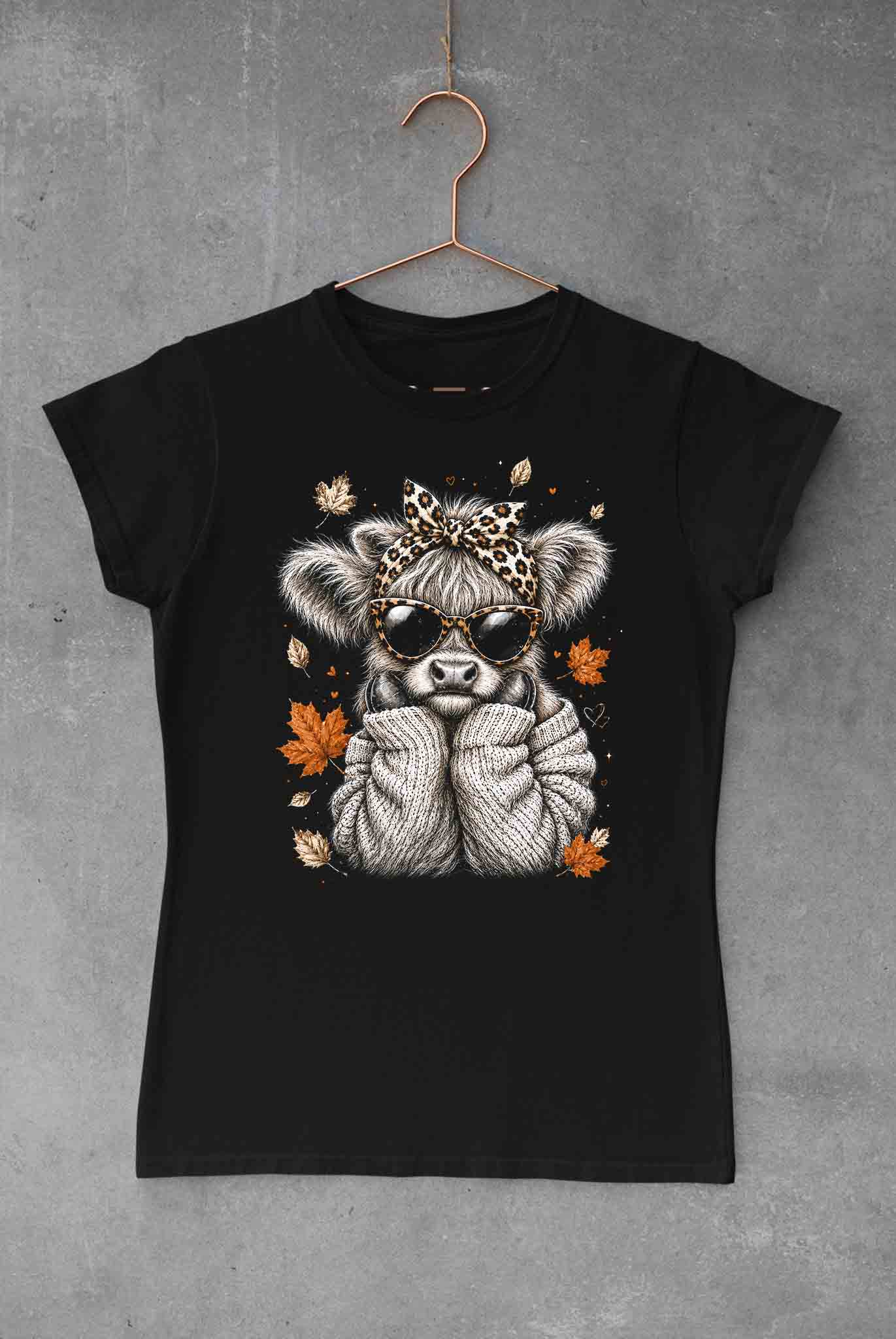 Fall Leaves Cow