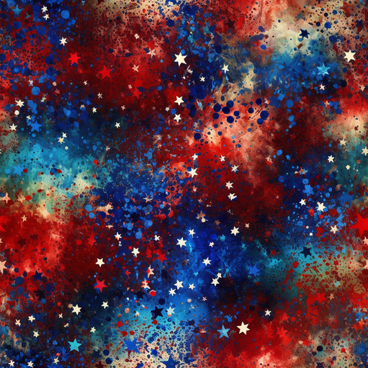 Splatter Stars & Stripes 12x12 Patterned Vinyl Sheet
