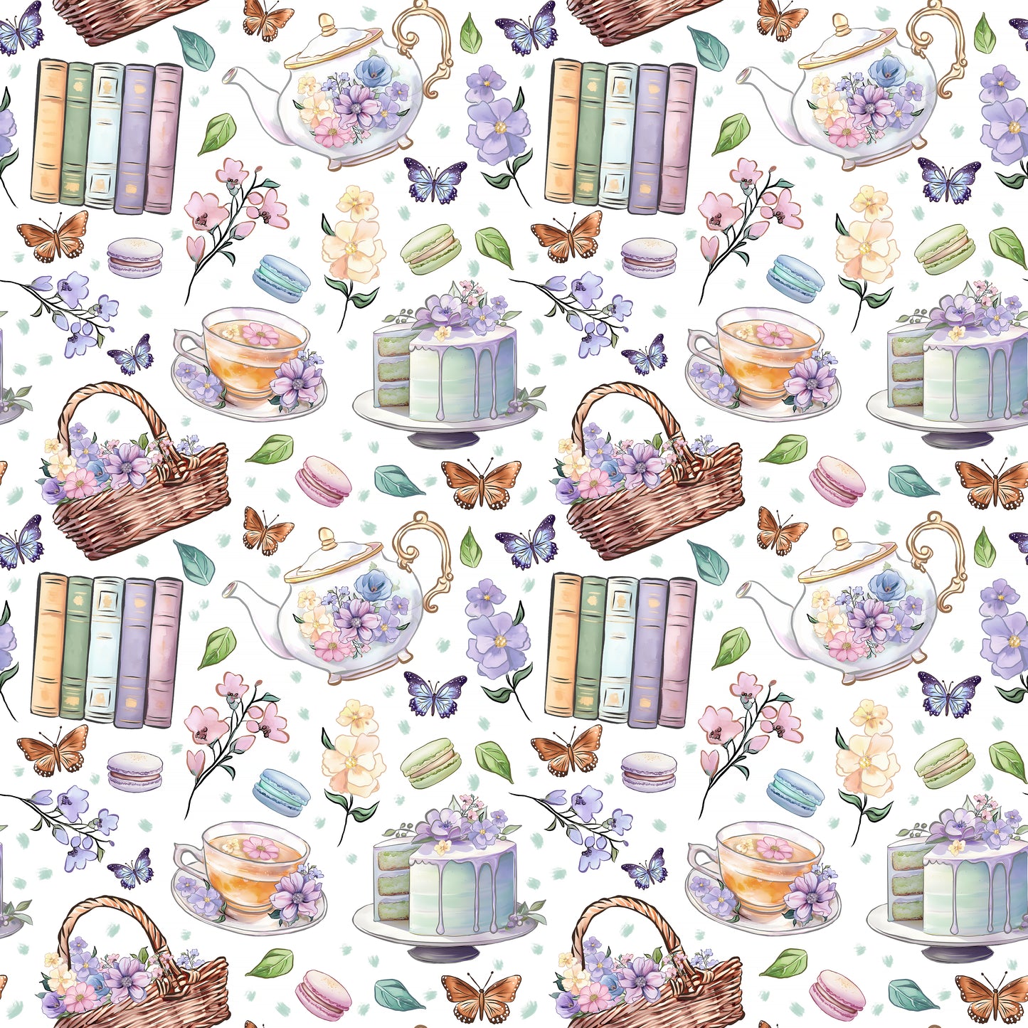 Spring Tea Party 12x12 Patterned Vinyl Sheet