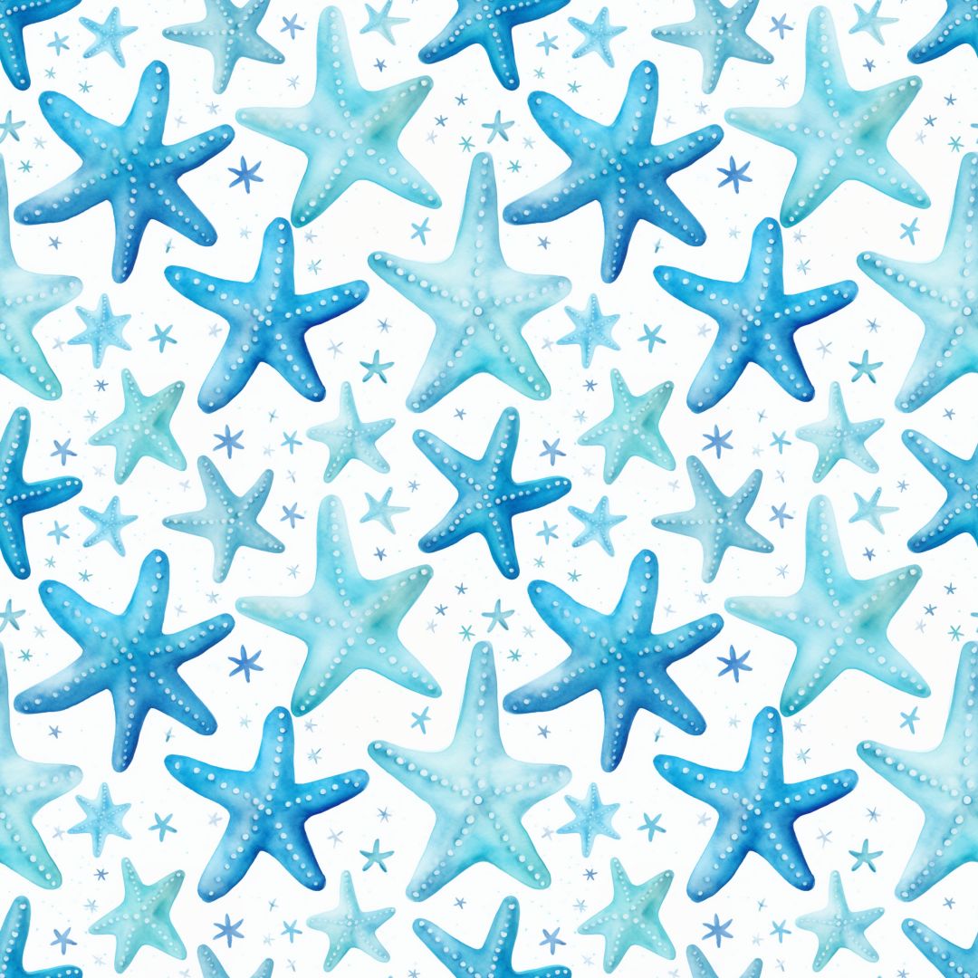 Shades of Blue Starfish 12x12 Patterned Vinyl Sheet