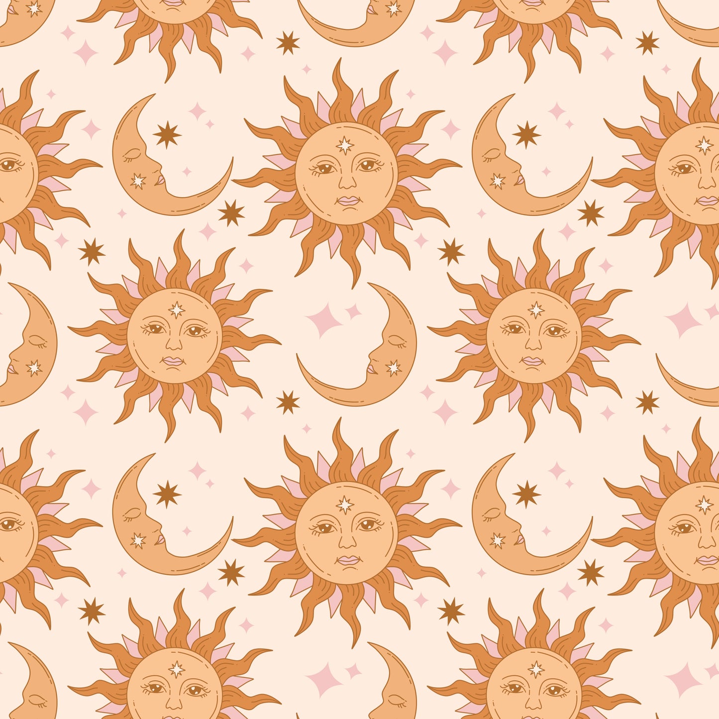 Suns & Crescent Moons 12x12 Patterned Vinyl Sheet