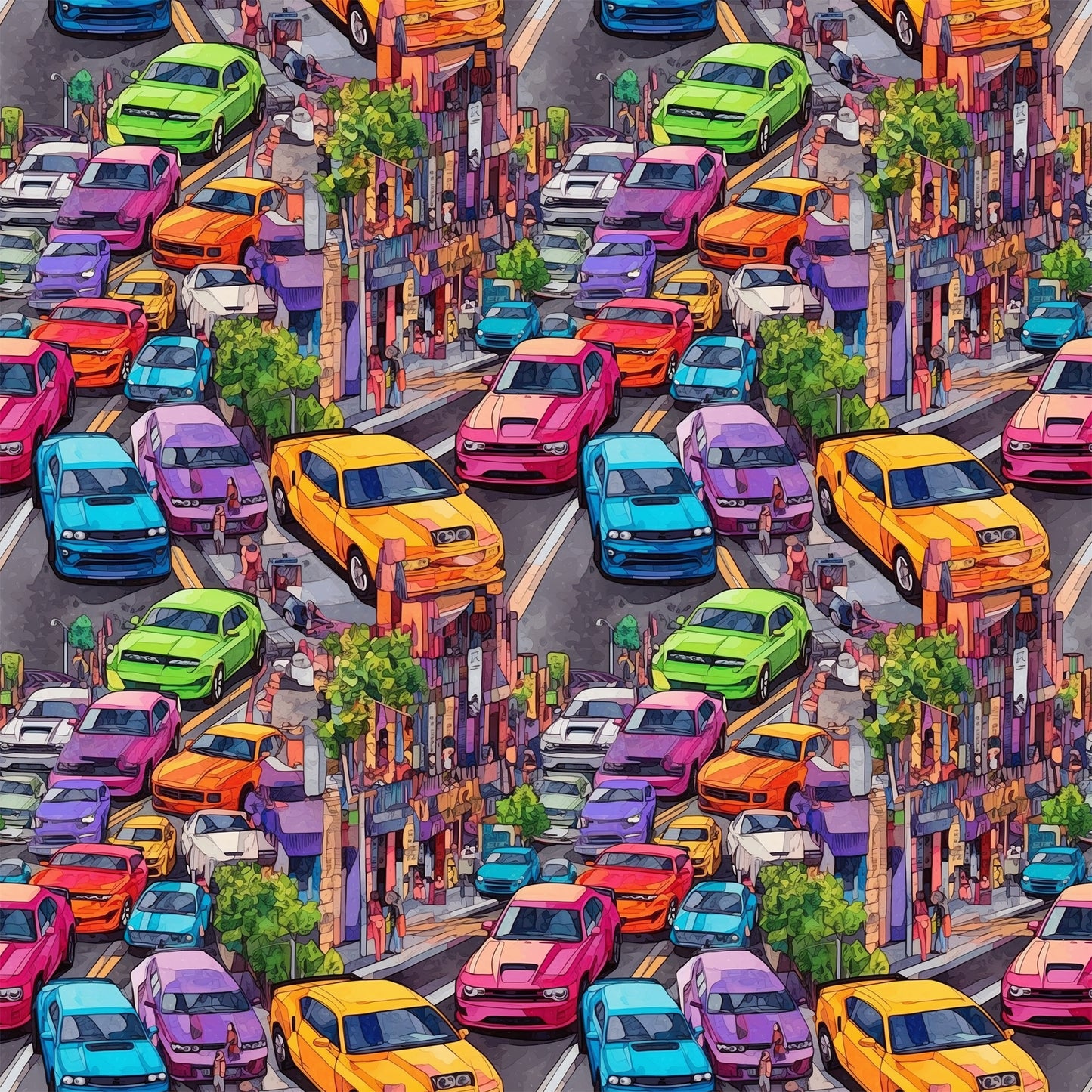 Supercars & Cities 12x12 Patterned Vinyl Sheet