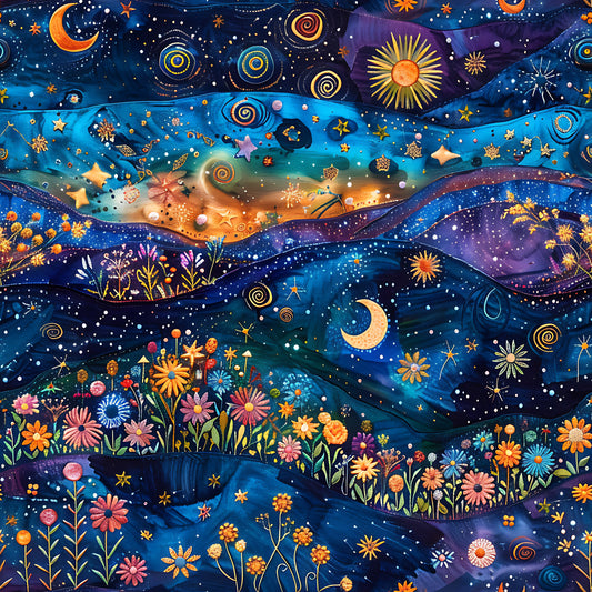 Under A Magical's Night Sky  12x12 Patterned Vinyl Sheet