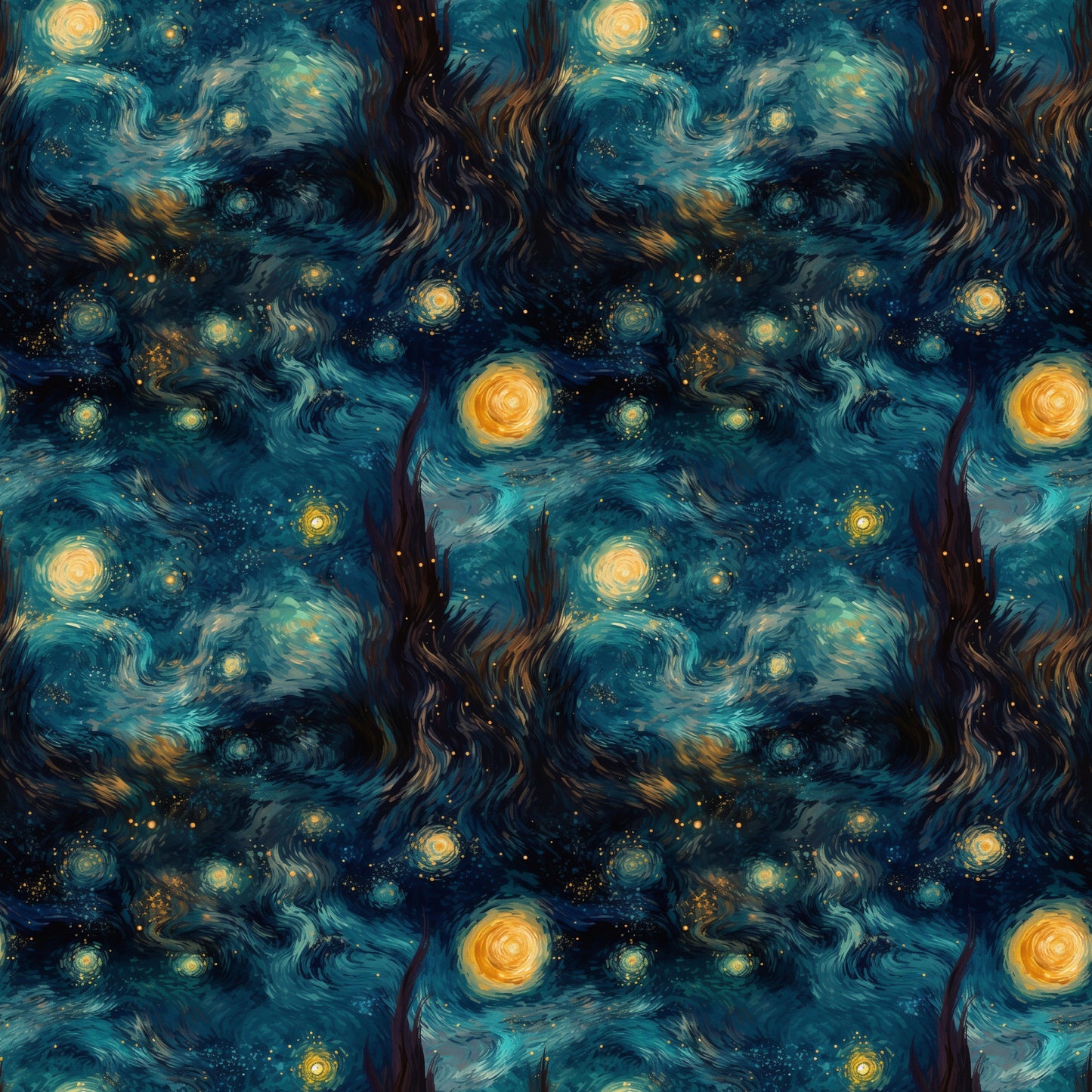 Watercolor Night Sky Painting 12x12 Patterned Vinyl Sheet