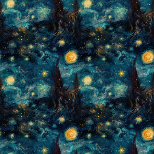 Watercolor Night Sky Painting 12x12 Patterned Vinyl Sheet