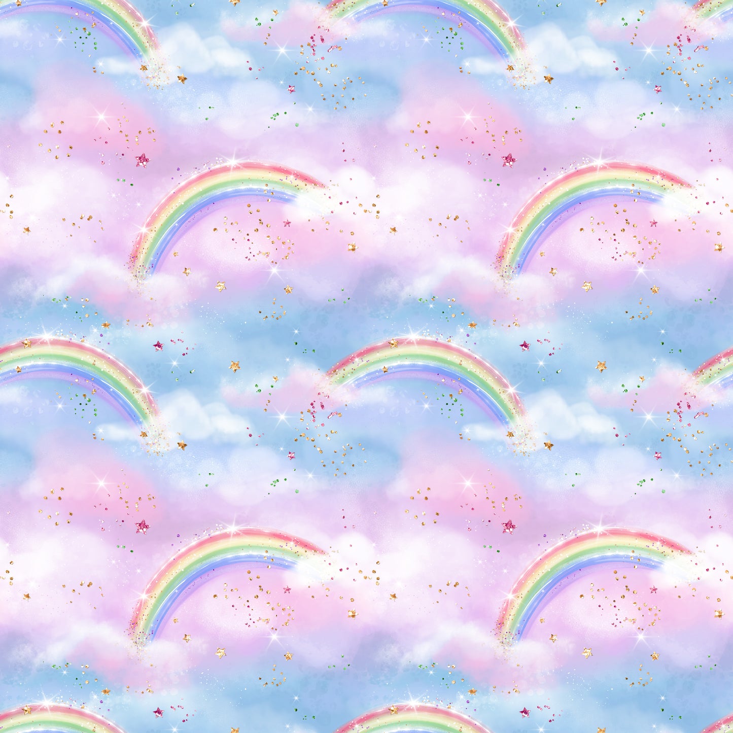Watercolor Rainbow Clouds 12x12 Patterned Vinyl Sheet