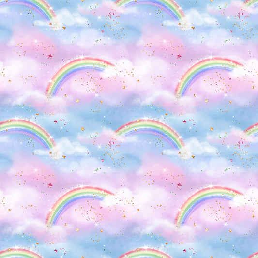 Watercolor Rainbow Clouds 12x12 Patterned Vinyl Sheet