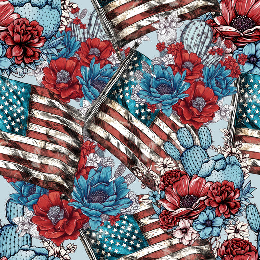 Western Patriotic 12x12 Patterned Vinyl Sheet