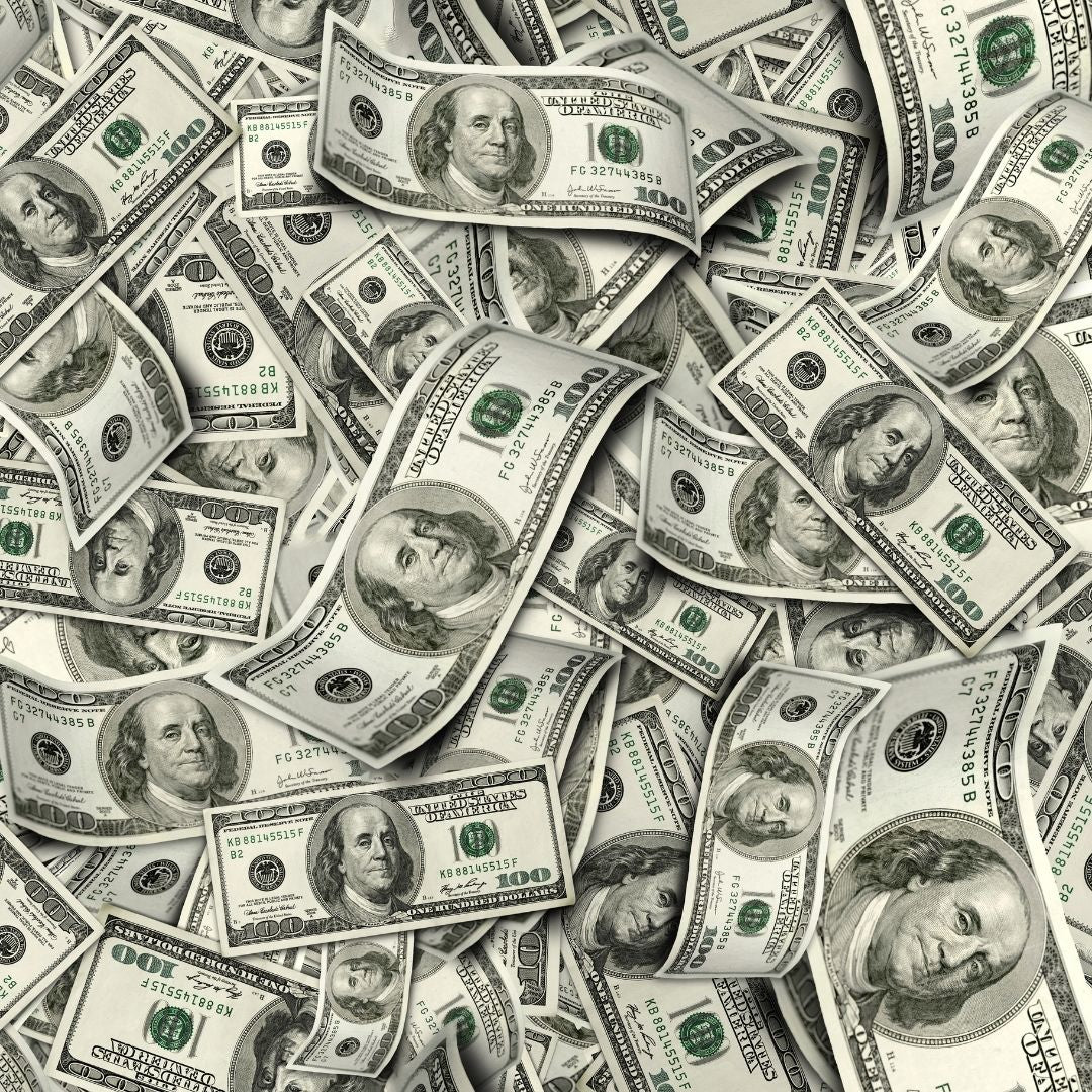 Hundred Dollar Bills 12x12 Patterned Vinyl Sheet