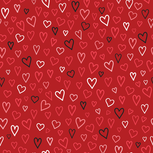 Valentine Hearts Patterned Vinyl Sheet
