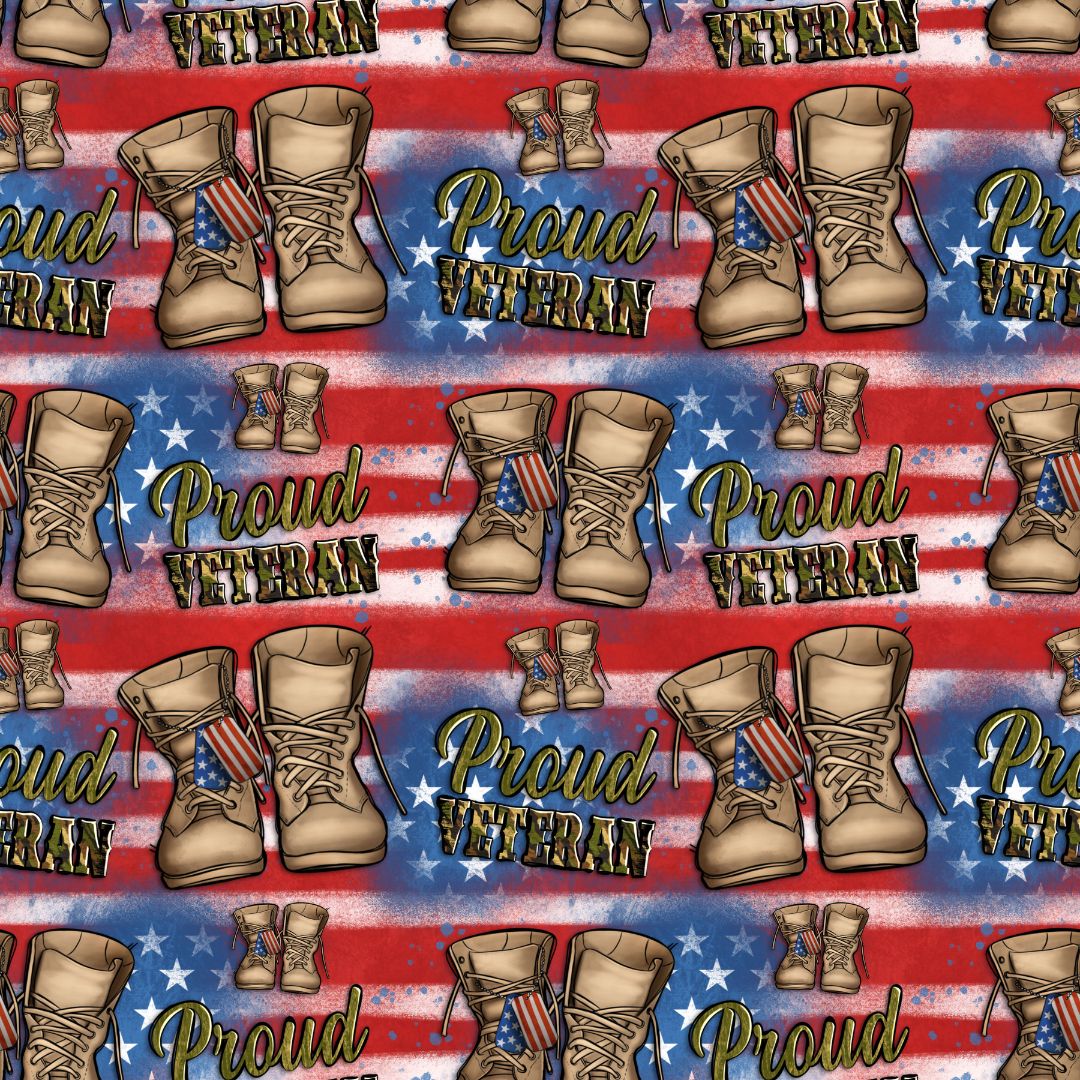 Proud Veteran Boots 12x12 Patterned Vinyl Sheet