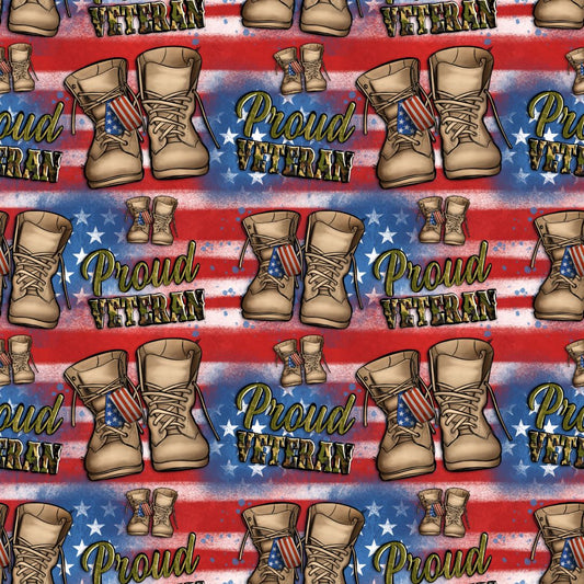 Proud Veteran Boots 12x12 Patterned Vinyl Sheet