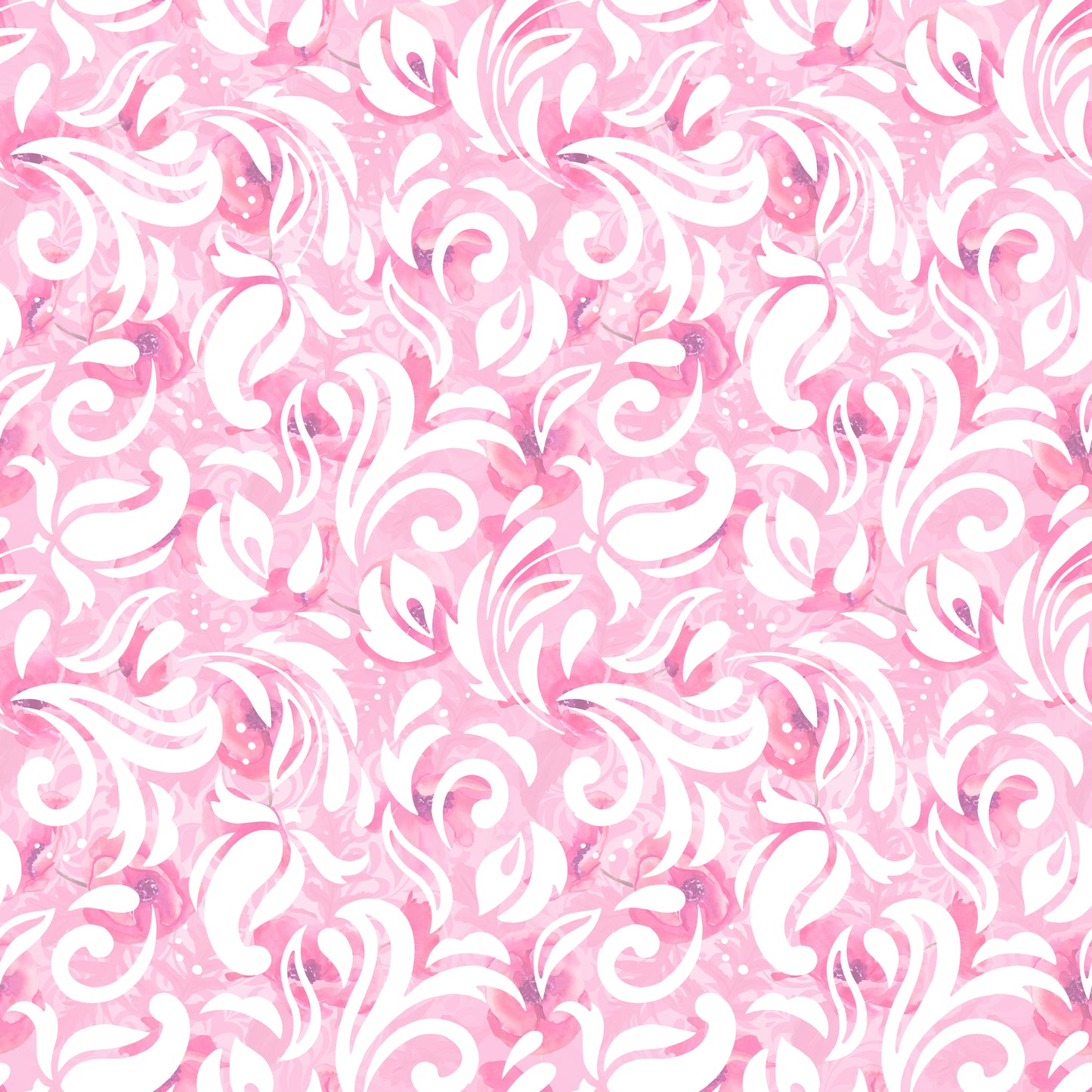 Pink Watercolor Flourishes 12x12 Patterned Vinyl Sheet