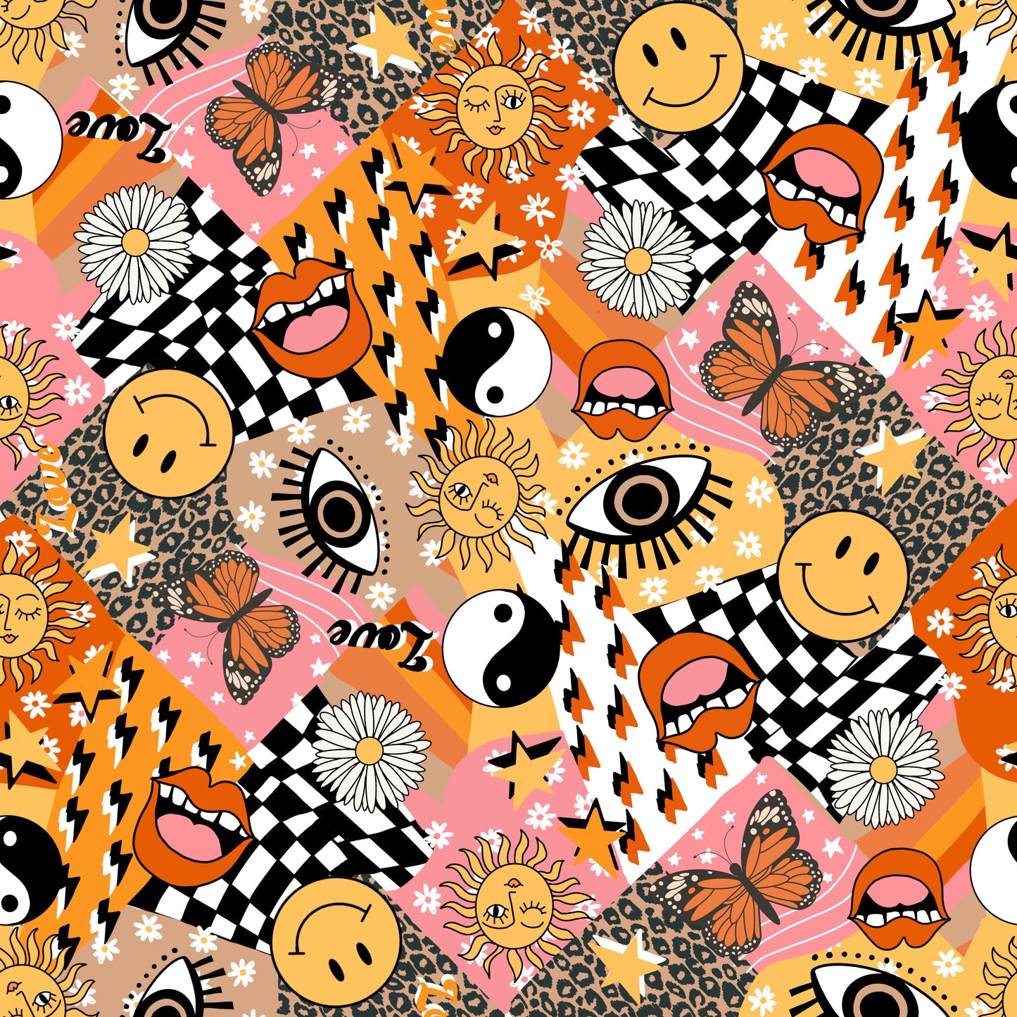 90s Aesthetic Collage 12x12 Patterned Vinyl Sheet